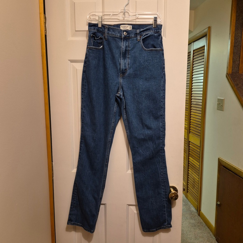 Abercrombie & Fitch The 90s Slim‎ Straight Ultra High Rise Jeans Blue Size 30/10